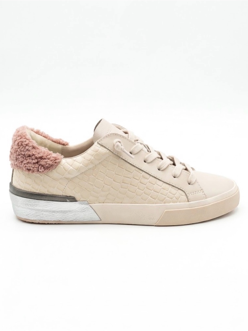 Anthropologie Dolce Vita Zita Croc Embossed Plush Shearling Sneakers
